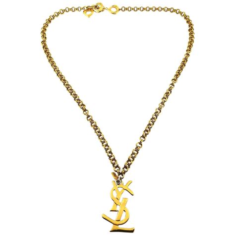 ysl logo pendant|YSL pendant necklace.